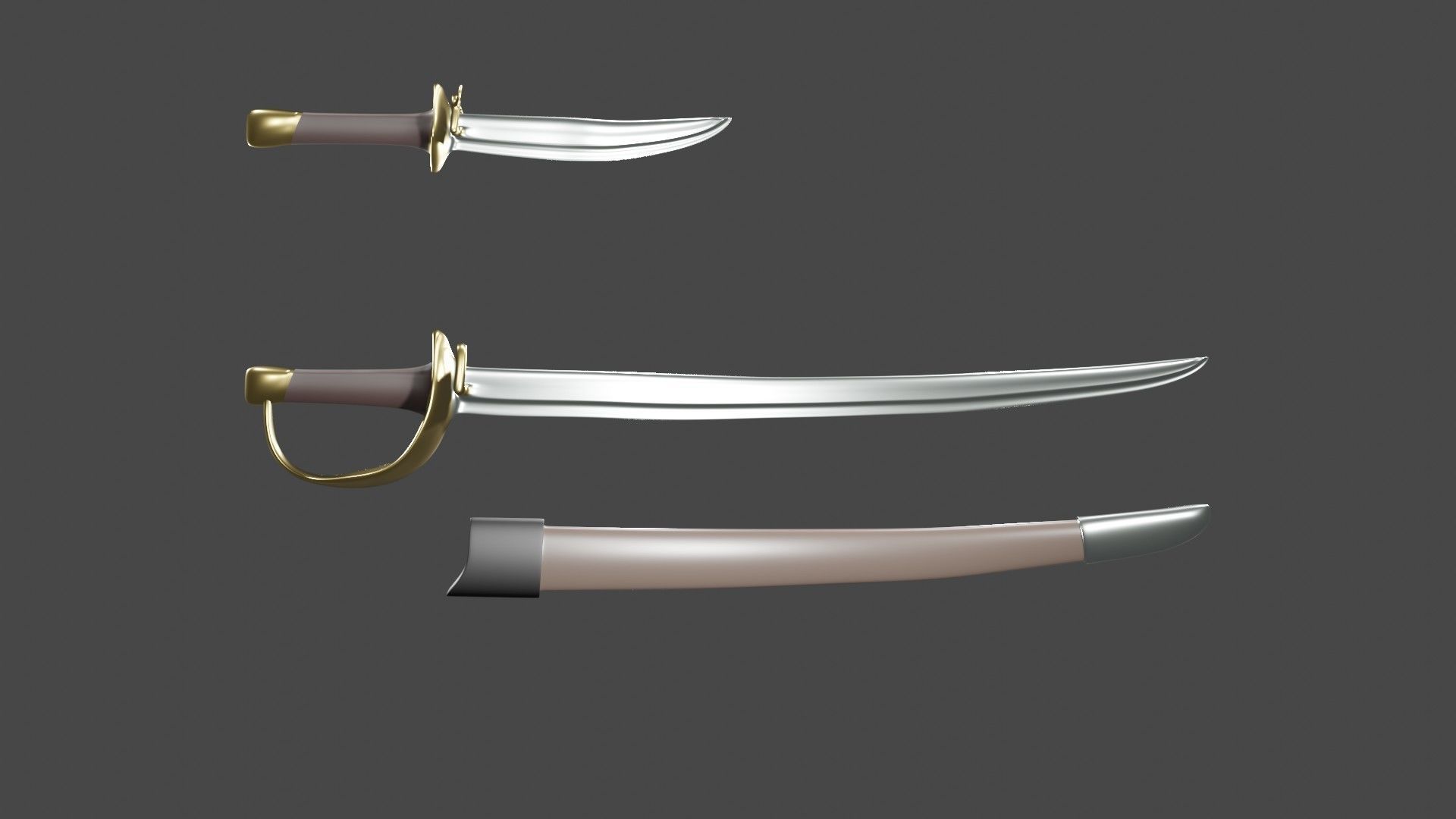 Pirate Boatswain Low-poly 3D model_35