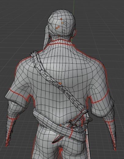 Pirate Boatswain Low-poly 3D model_54