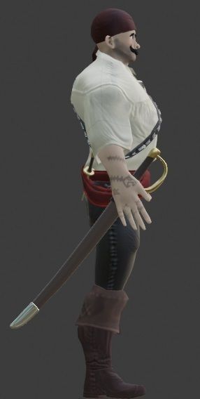 Pirate Boatswain Low-poly 3D model_41