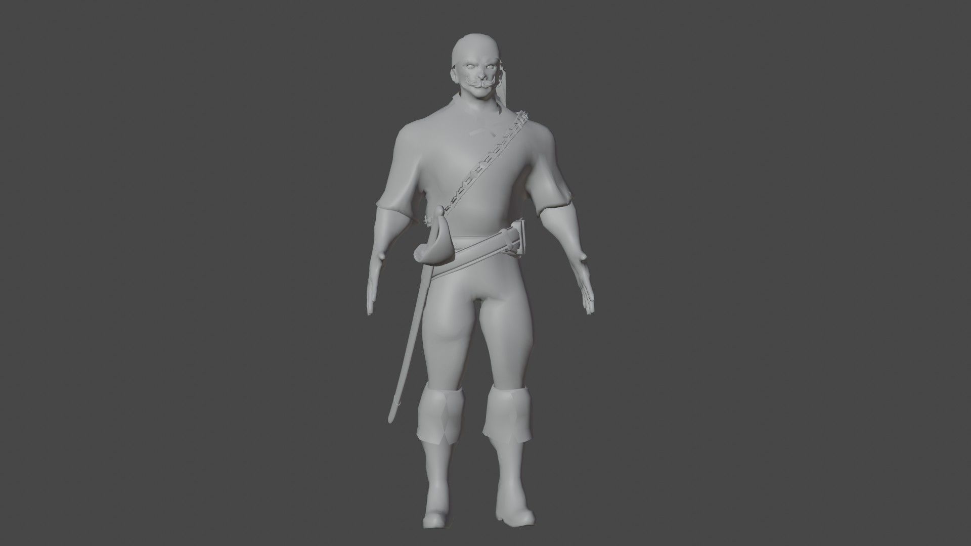 Pirate Boatswain Low-poly 3D model_31