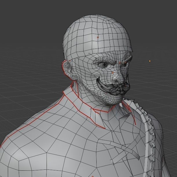 Pirate Boatswain Low-poly 3D model_53