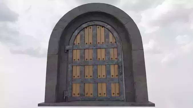 Old Stone Door Low-poly 3D model