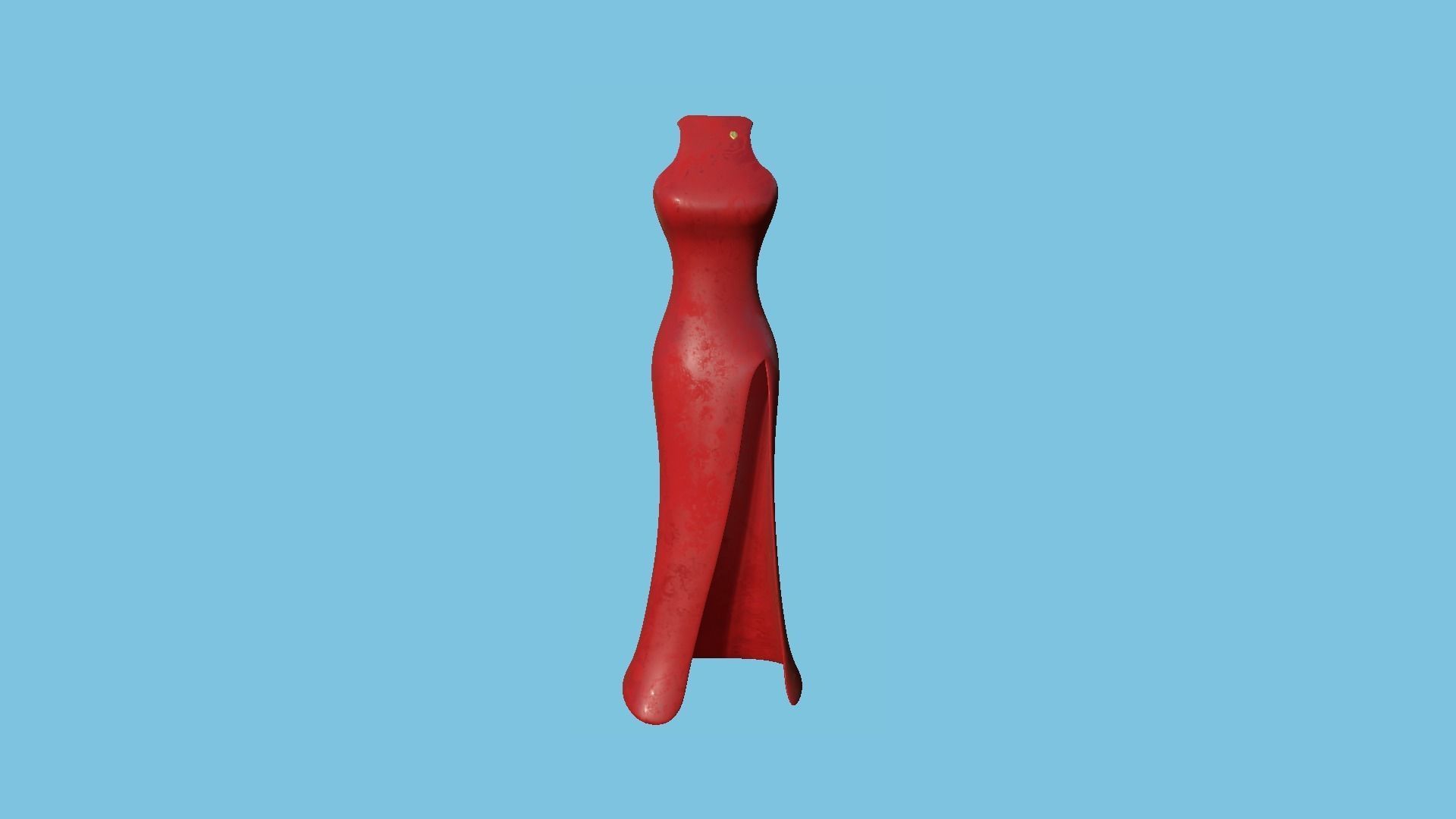 Red Female Dress - Woman Character Design Fashion Low-poly 3D model_1