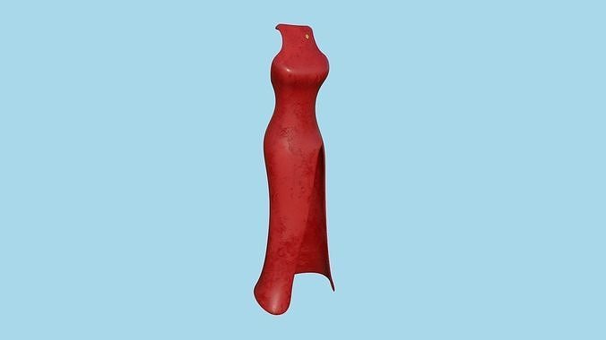 Red Female Dress - Woman Character Design Fashion Low-poly 3D model