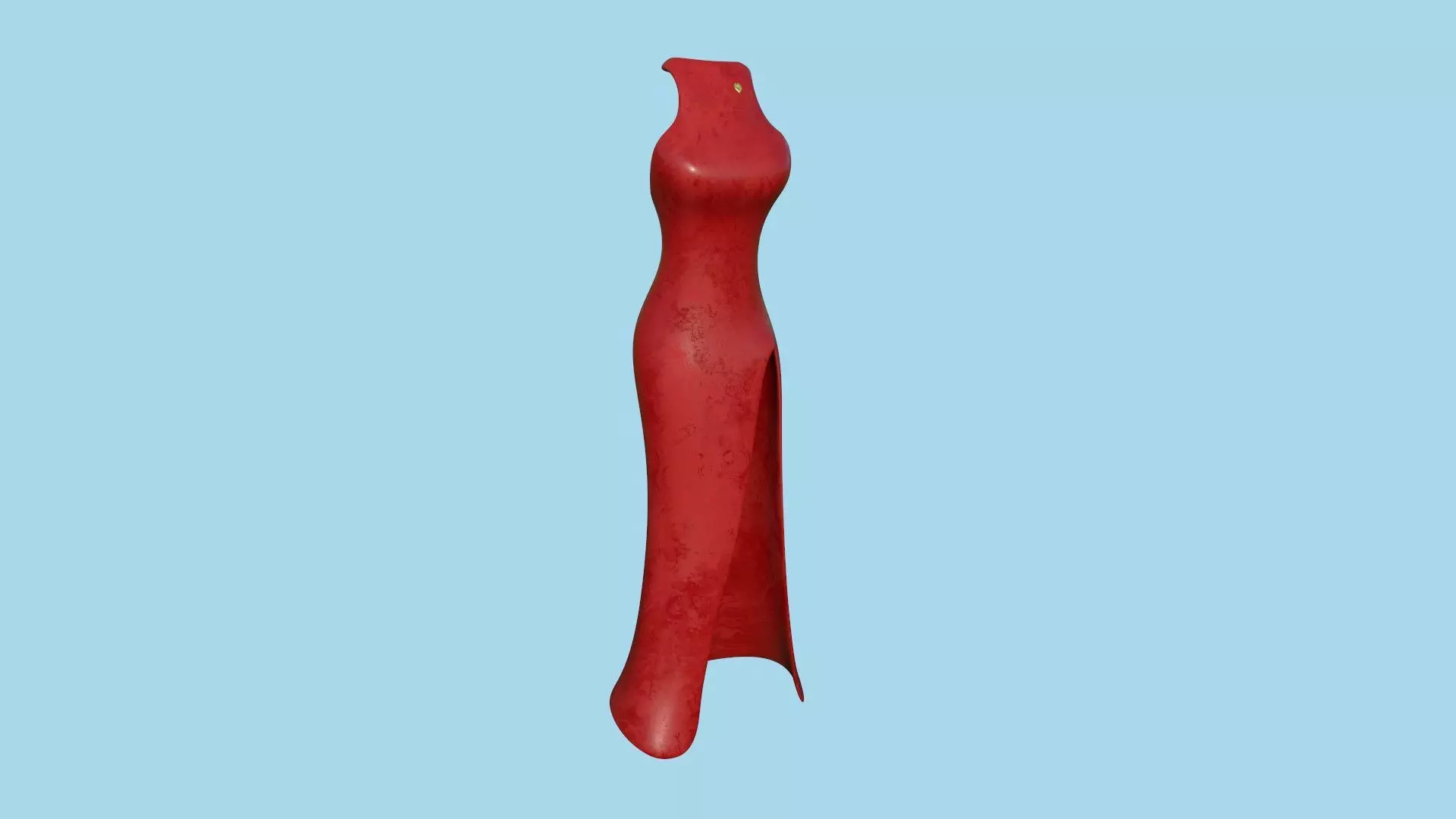 Red Female Dress - Woman Character Design Fashion Low-poly 3D model_0