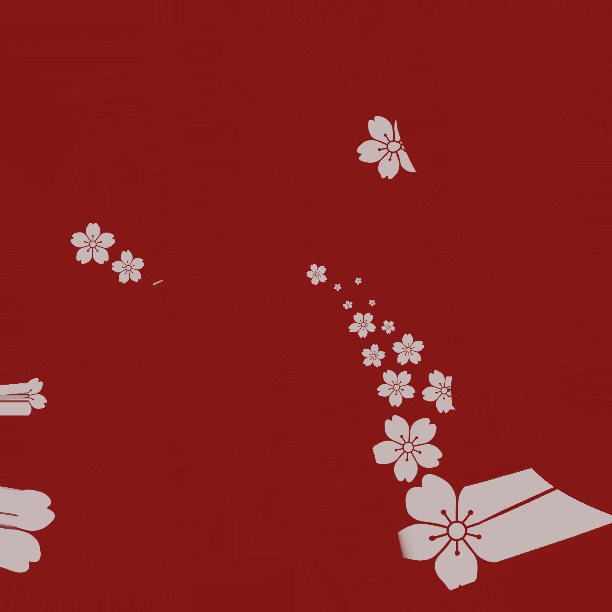 Red Flower Female Dress - Woman Character Design Fashion Low-poly 3D model_13