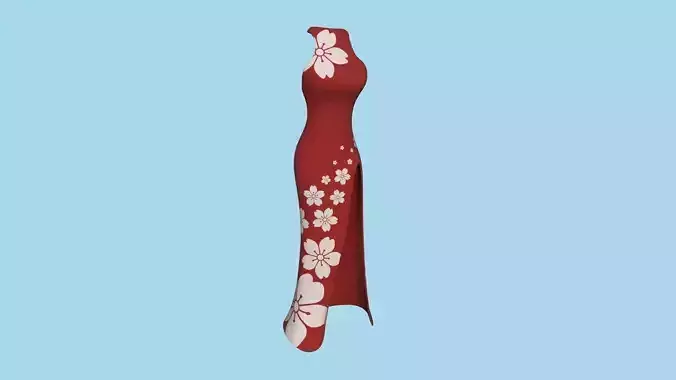 Red Flower Female Dress - Woman Character Design Fashion Low-poly 3D model Red Flower Female Dress - Woman Character Design Fashion Low-poly 3D model