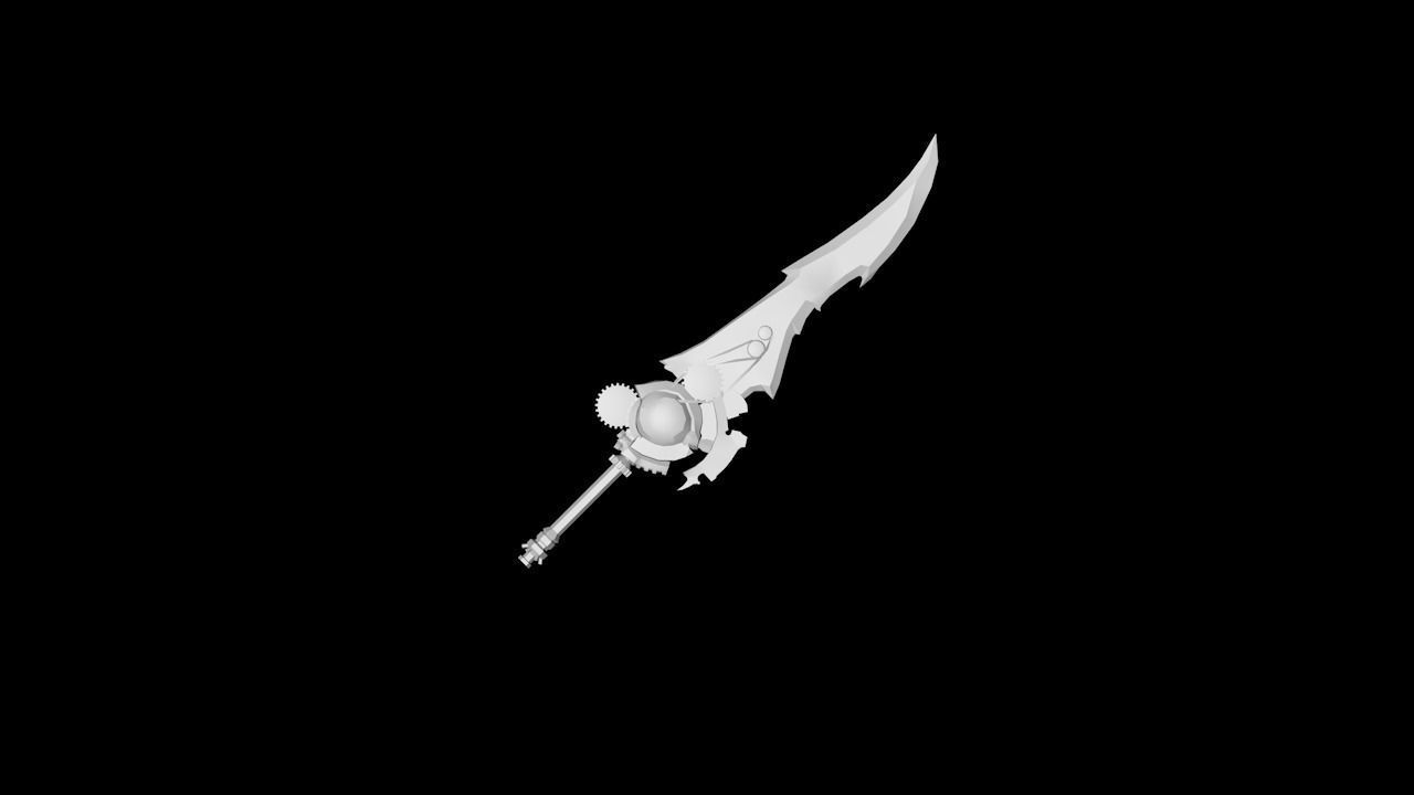 Steampunk Big Sword 3D model_2