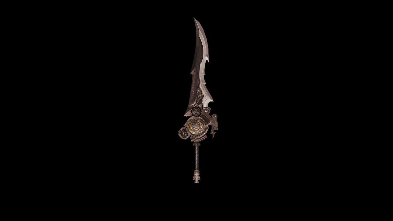 Steampunk Big Sword 3D model_3