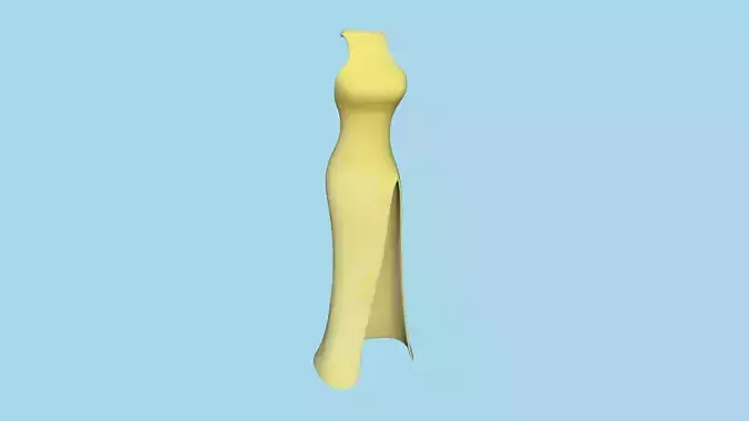 Yellow Flowers Female Dress - Woman Character Design Fashion Low-poly 3D model Yellow Flowers Female Dress - Woman Character Design Fashion Low-poly 3D model