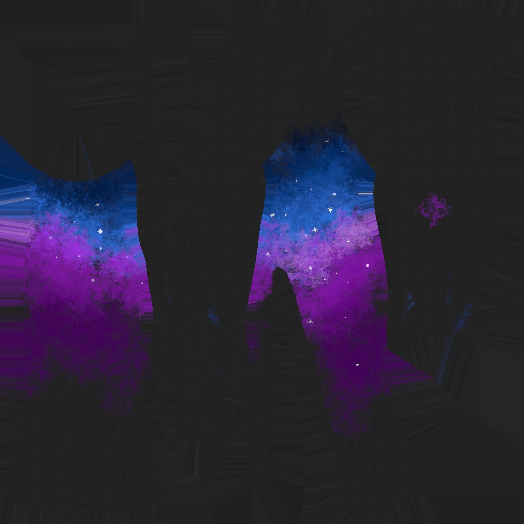 Galaxy Female Long Dress - Woman Character Design Fashion Low-poly 3D model_12