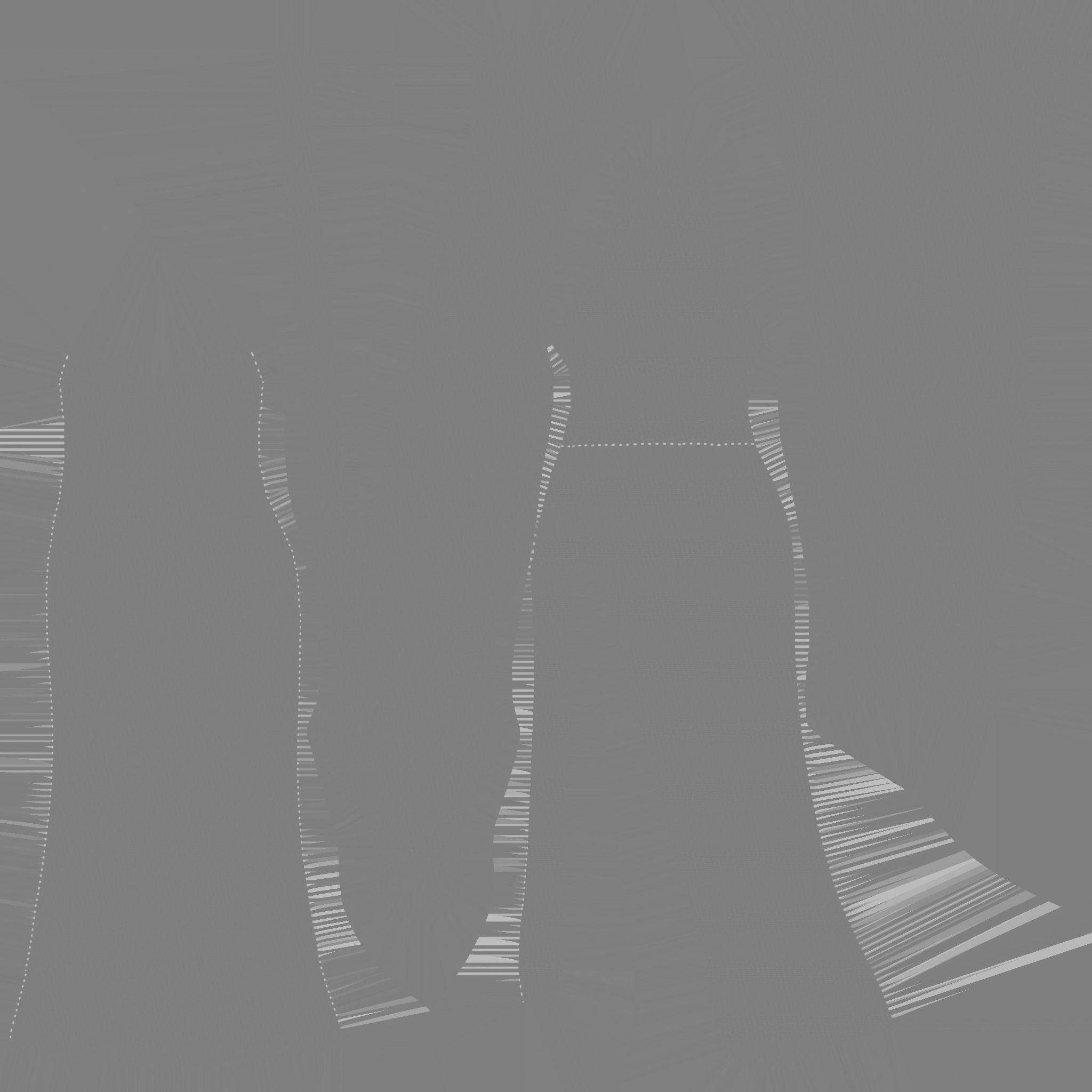 Blue Stripes Female Dress - Woman Character Design Fashion Low-poly 3D model_13