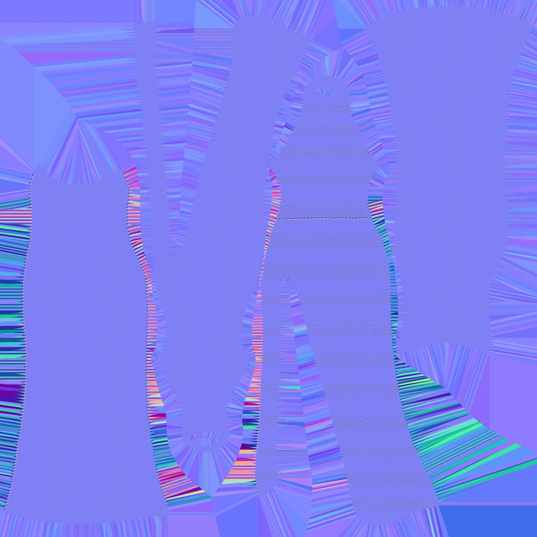 Blue Stripes Female Dress - Woman Character Design Fashion Low-poly 3D model_15