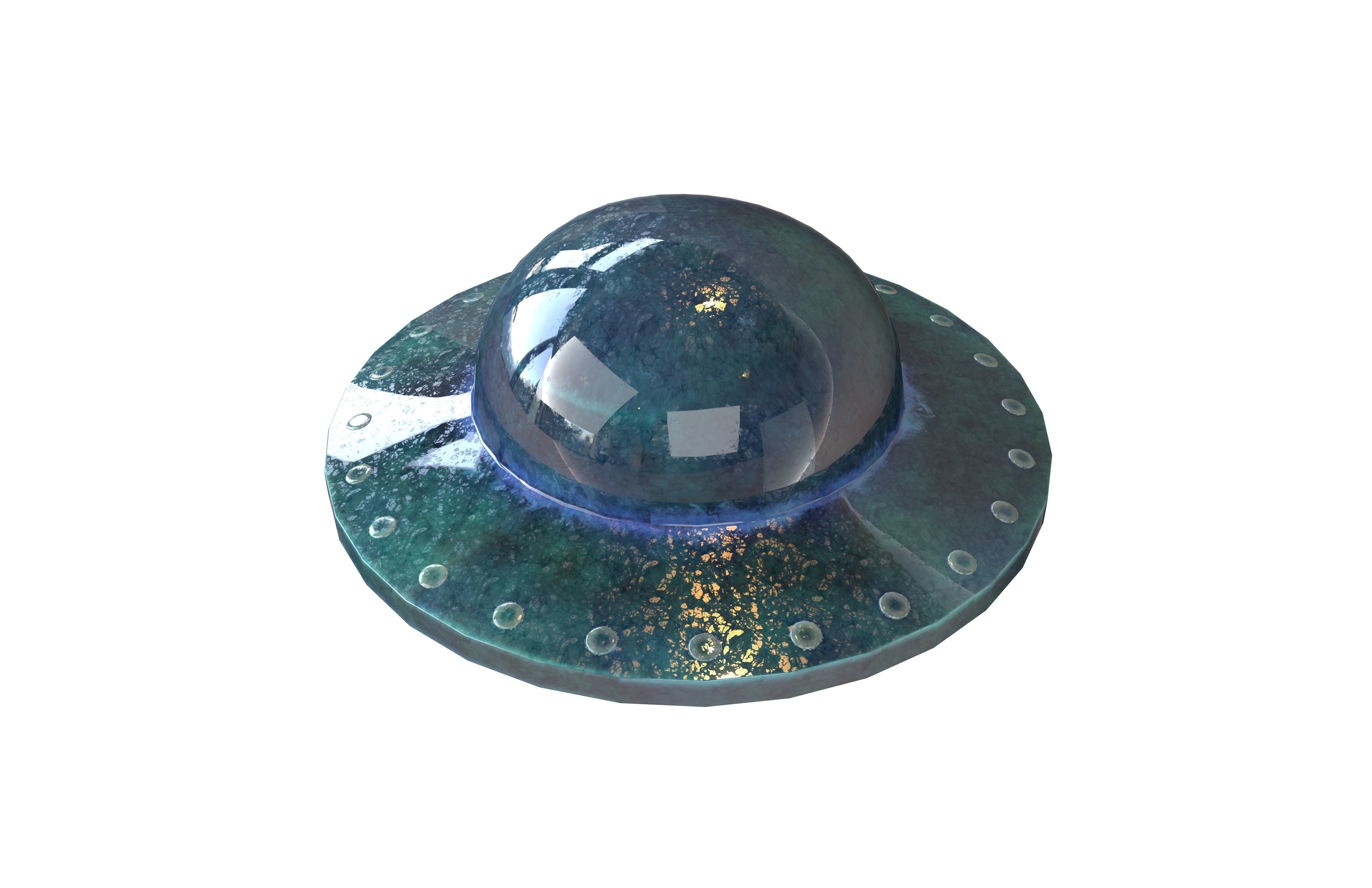 Cartoon UFO v1 004 Low-poly 3D model_2