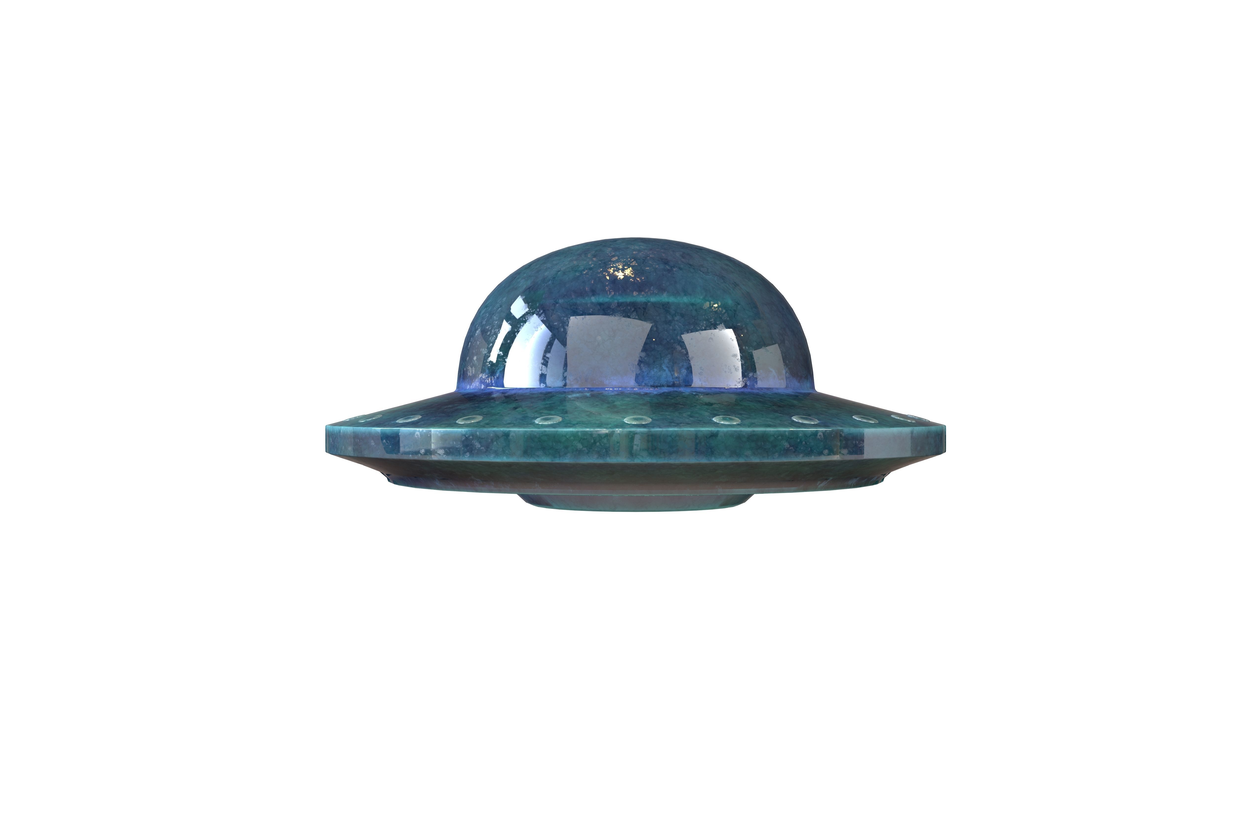 Cartoon UFO v1 004 Low-poly 3D model_1