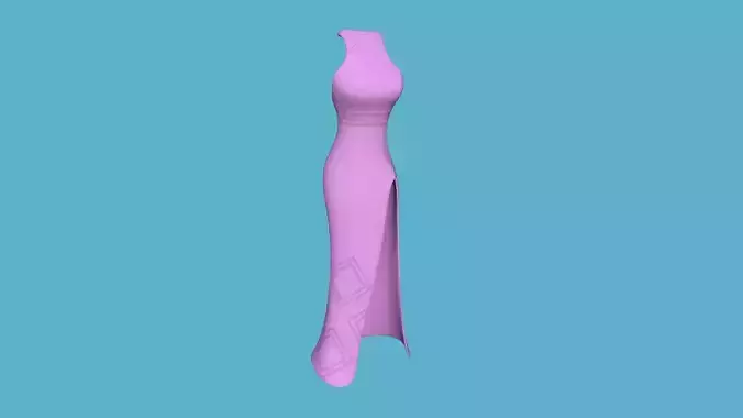 Pink Female Long Dress - Woman Character Design Fashion Low-poly 3D model Pink Female Long Dress - Woman Character Design Fashion Low-poly 3D model