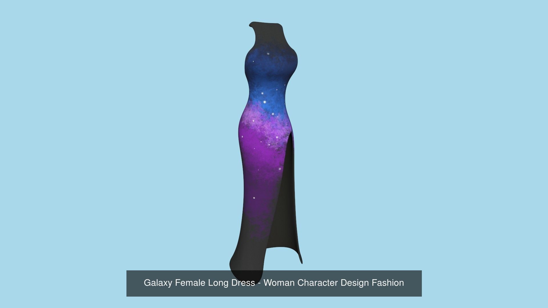 08 Female Long Dress - Woman Character Design Fashion 3D Model Collection_5