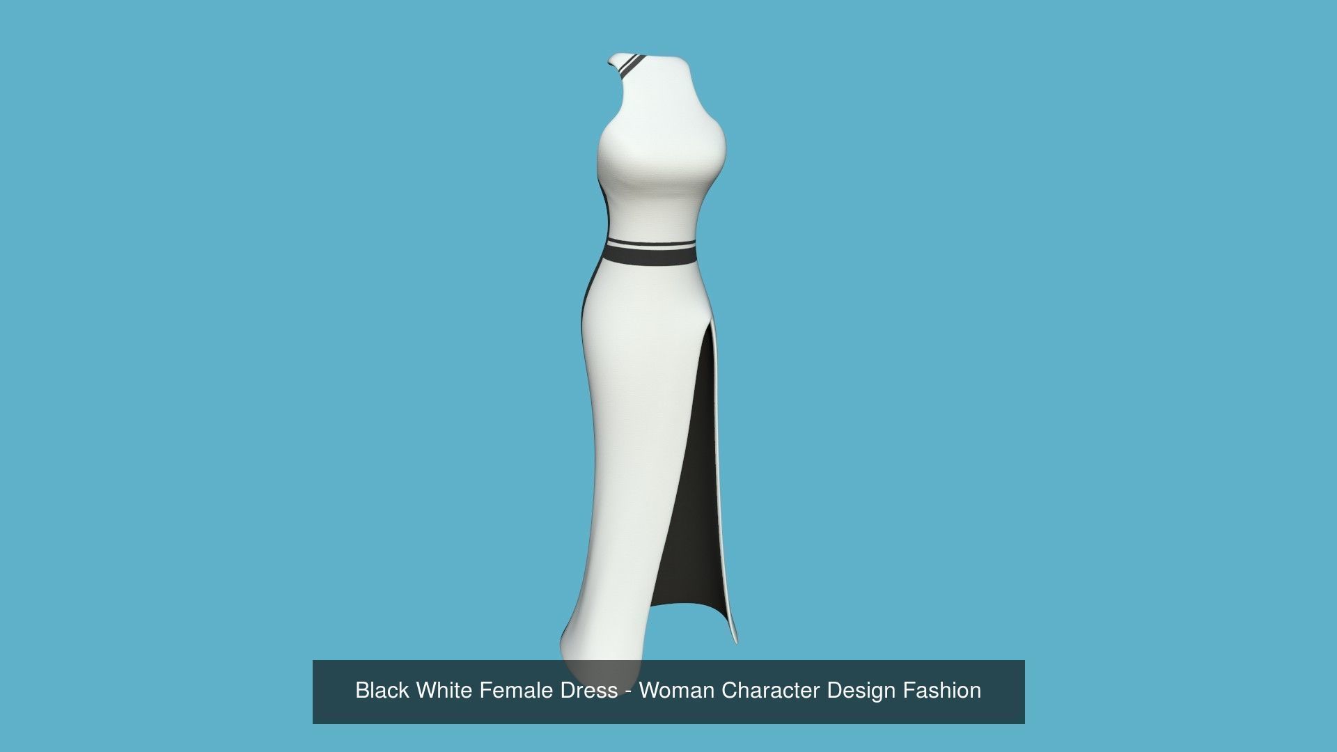 08 Female Long Dress - Woman Character Design Fashion 3D Model Collection_6
