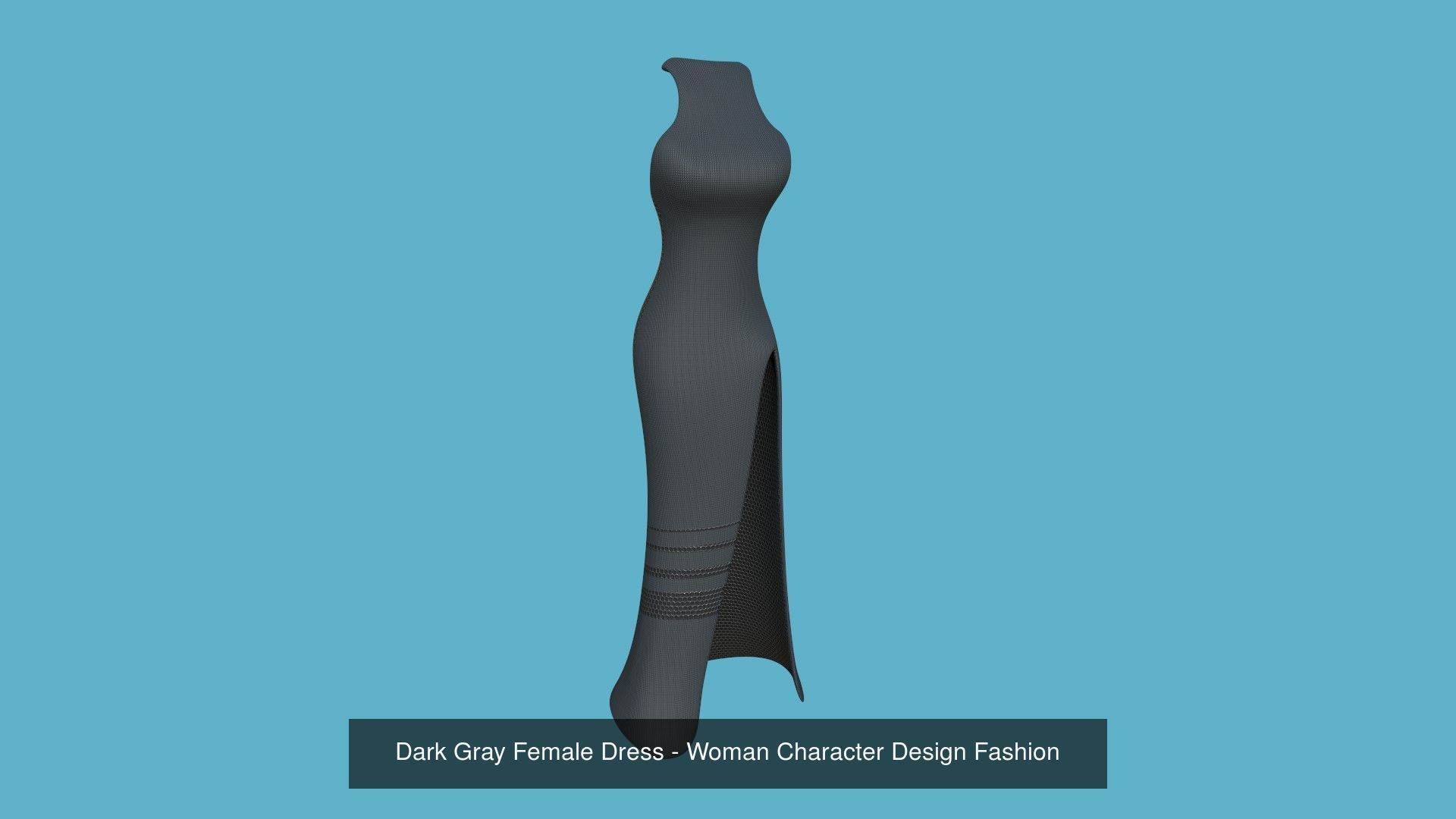 08 Female Long Dress - Woman Character Design Fashion 3D Model Collection_9