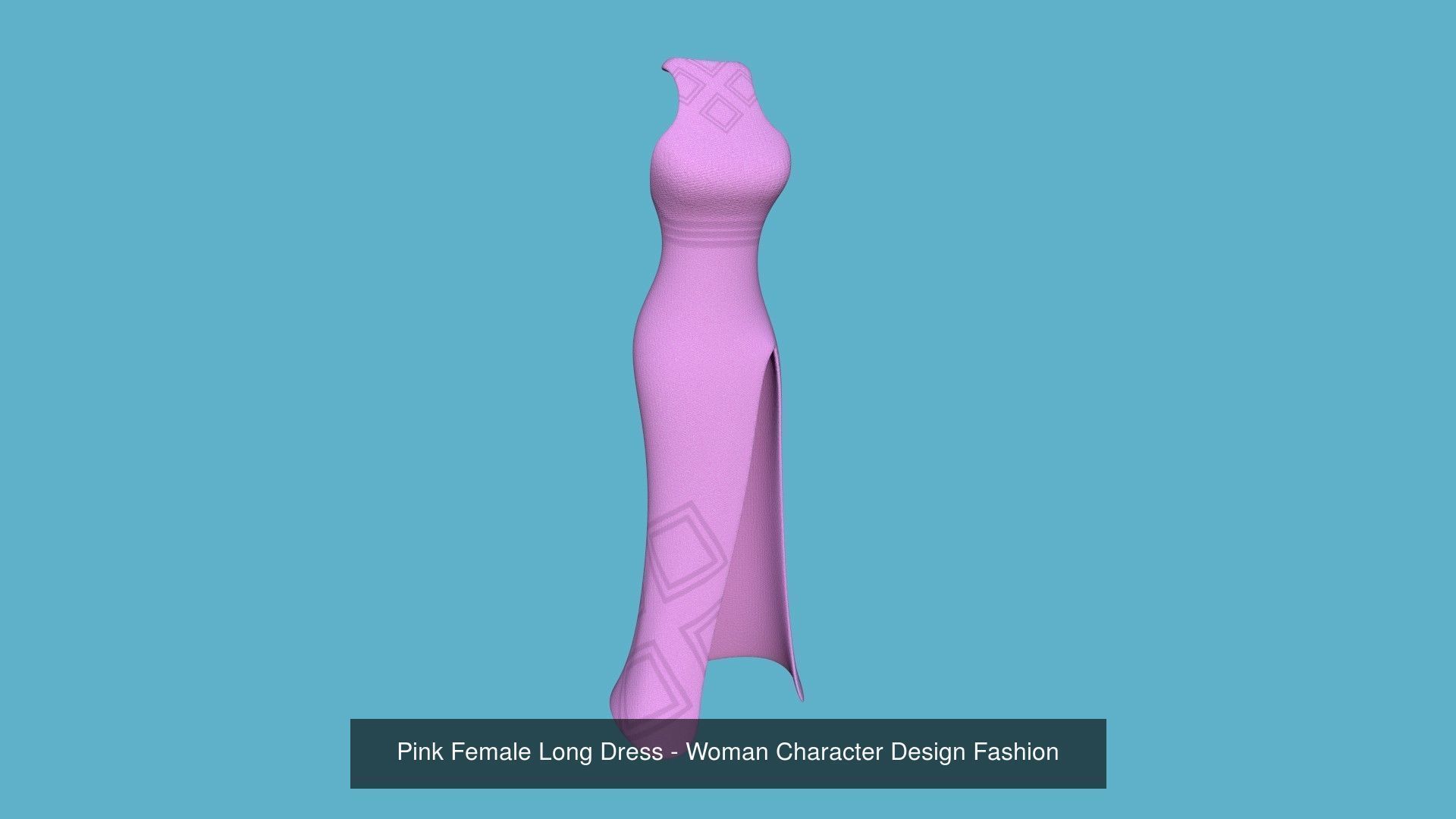 08 Female Long Dress - Woman Character Design Fashion 3D Model Collection_8