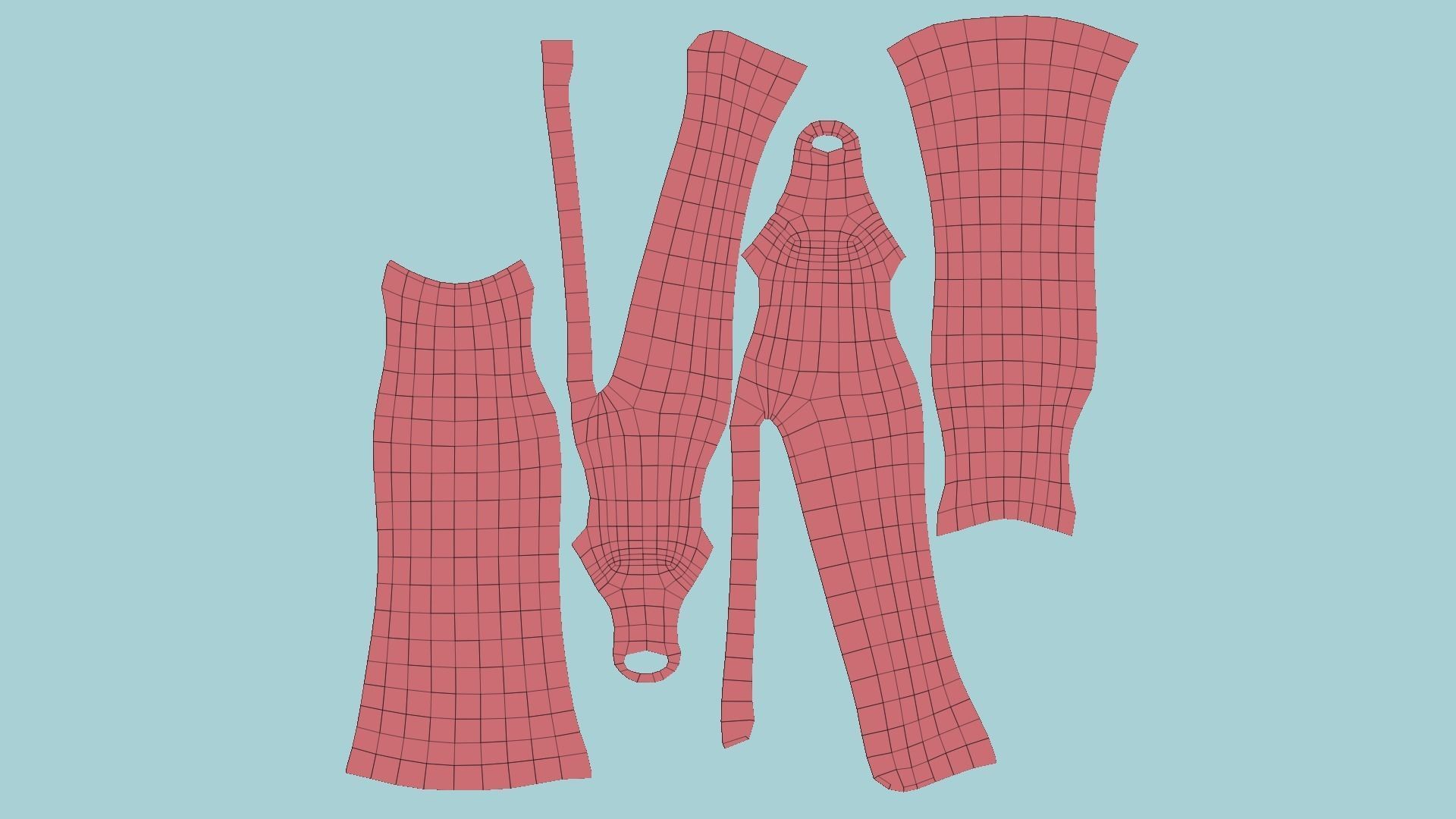 08 Female Long Dress - Woman Character Design Fashion 3D Model Collection_11