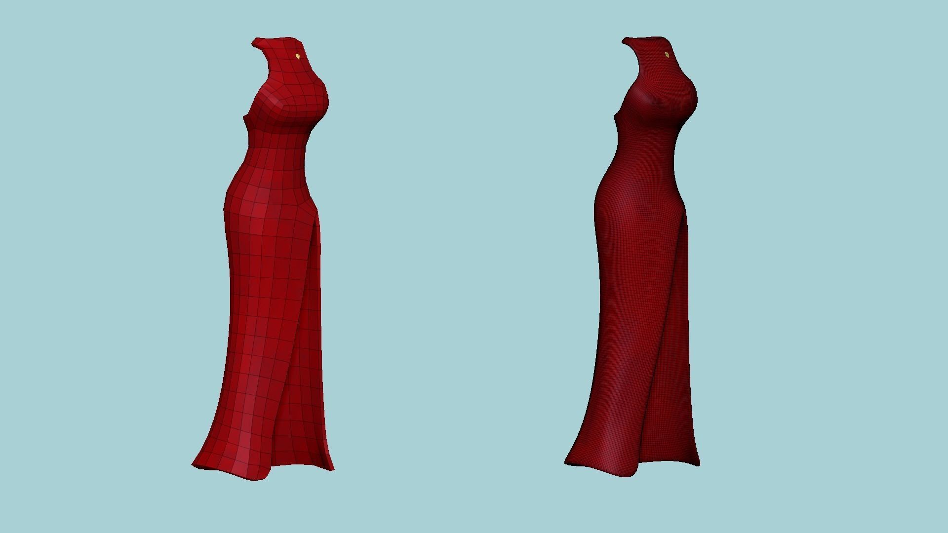 08 Female Long Dress - Woman Character Design Fashion 3D Model Collection_46