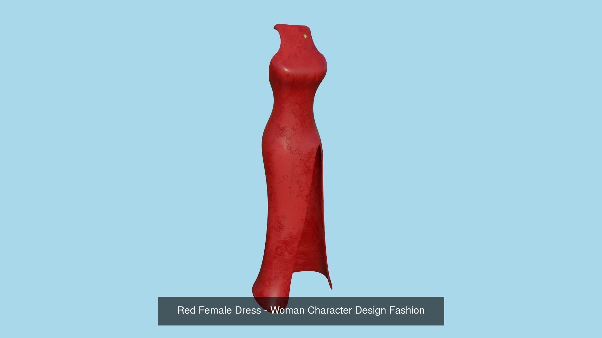 08 Female Long Dress - Woman Character Design Fashion 3D Model Collection_2