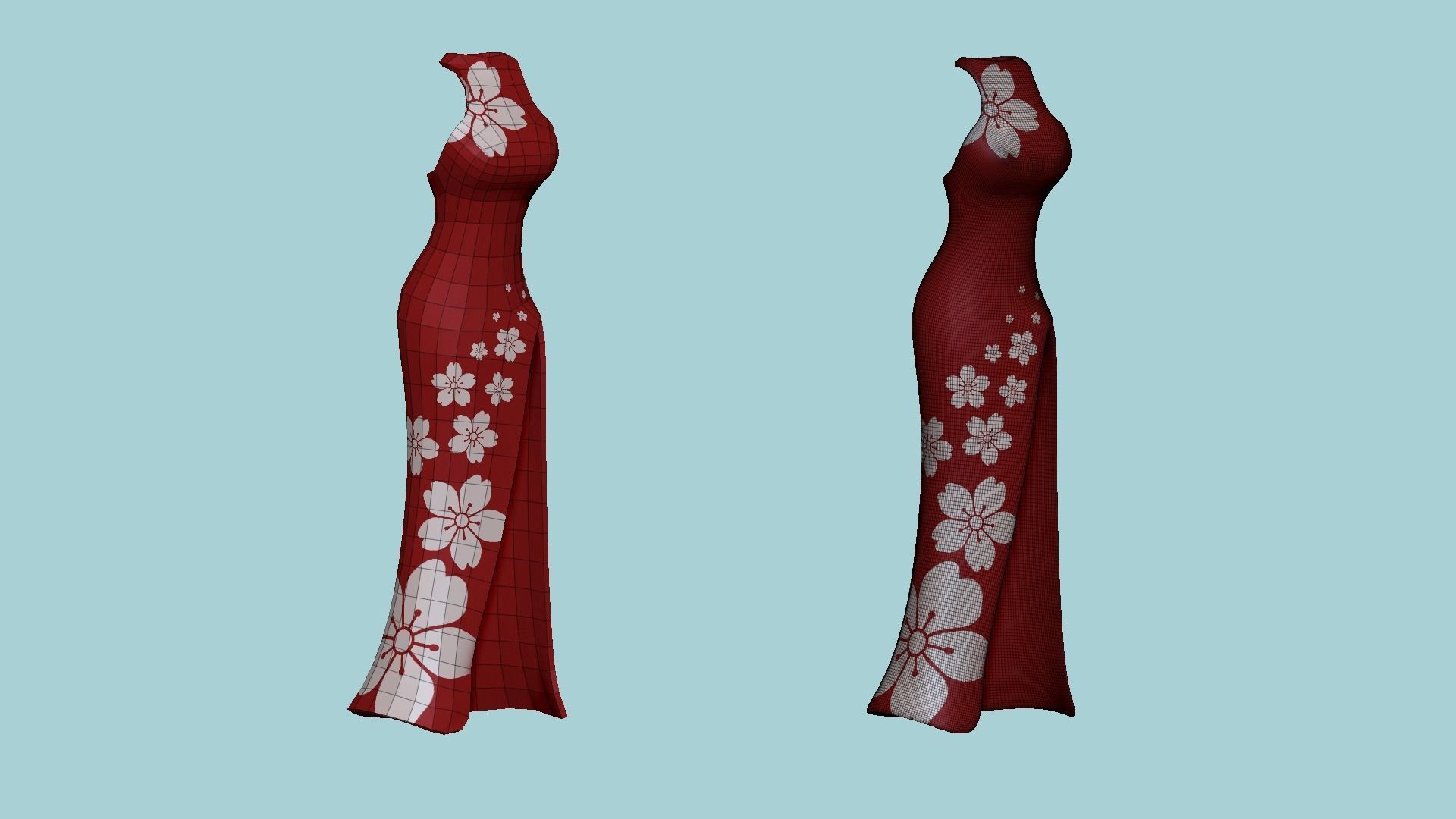 08 Female Long Dress - Woman Character Design Fashion 3D Model Collection_47
