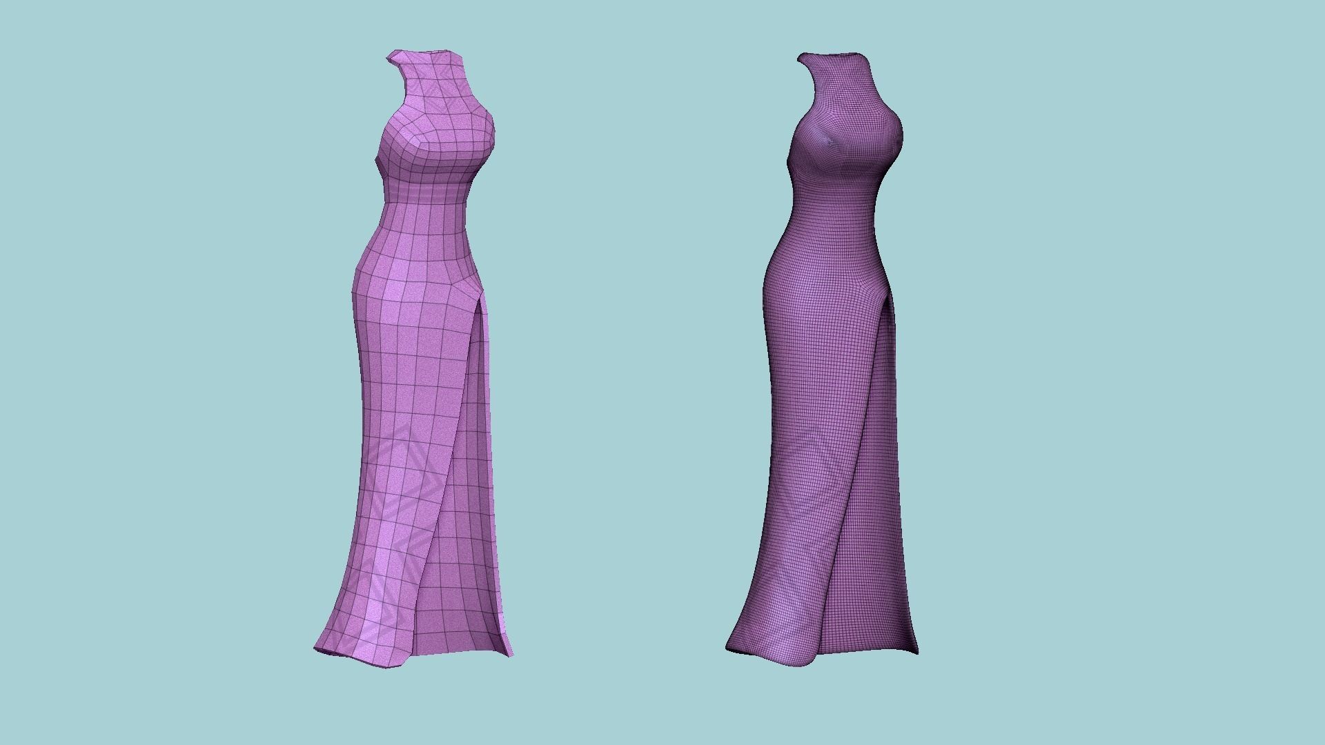 08 Female Long Dress - Woman Character Design Fashion 3D Model Collection_49