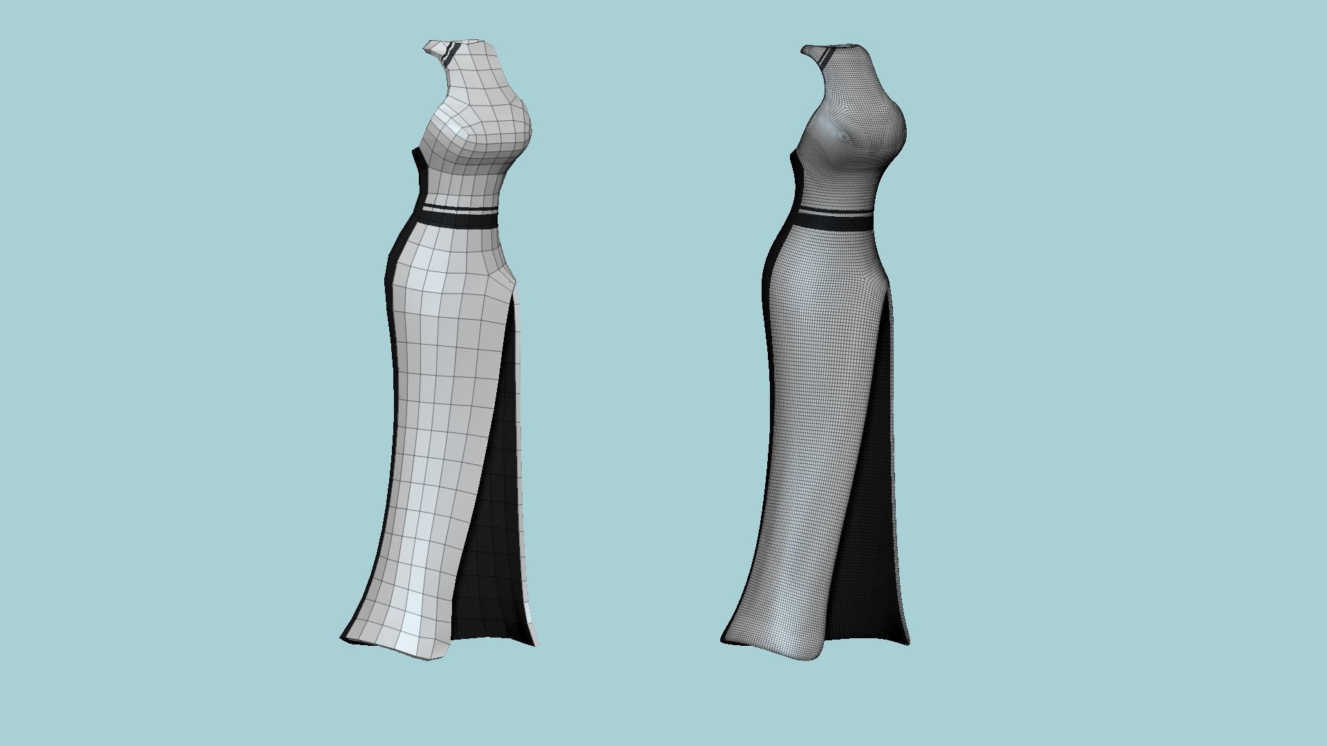 08 Female Long Dress - Woman Character Design Fashion 3D Model Collection_57