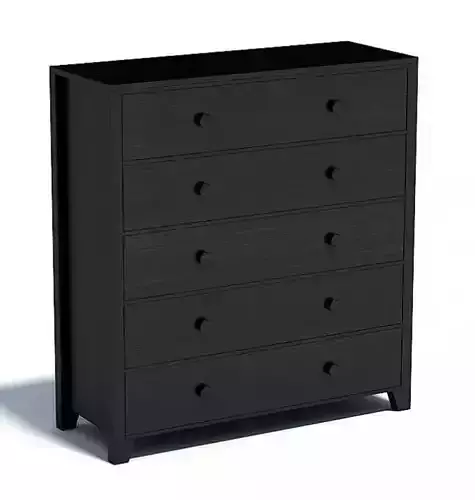 Five Drawer Black Dresser