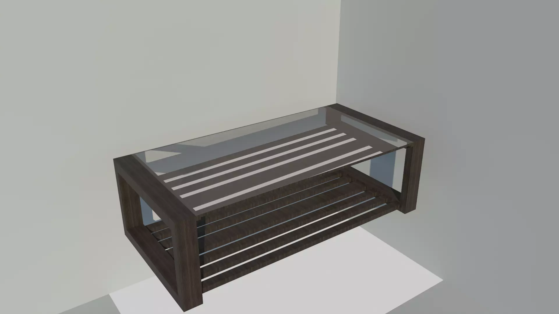 Glass Coffee Table  Low-poly 3D model_0