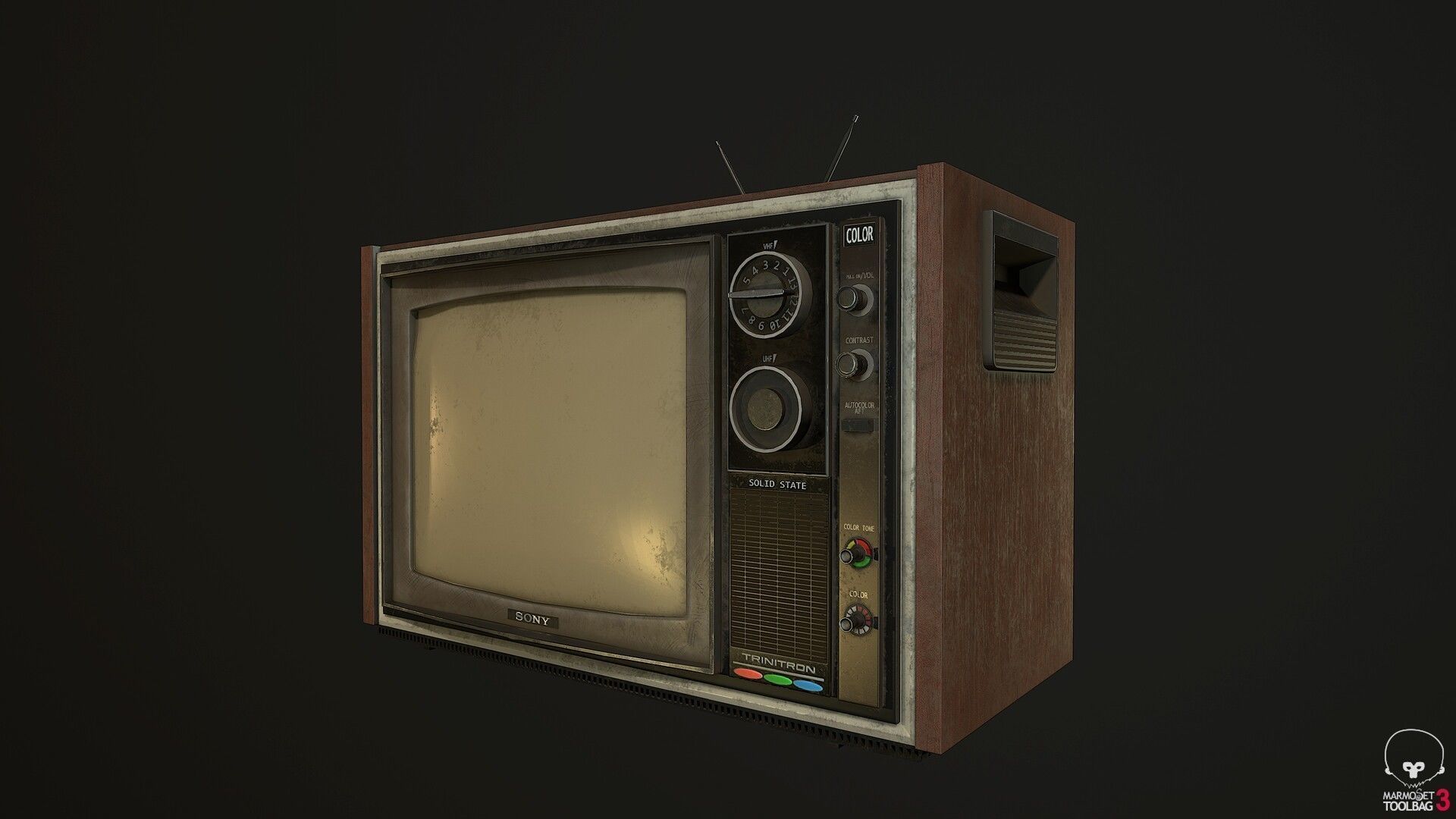SONY Trinitron KV-1300E Low-Poly 3D Model Low-poly 3D model_3