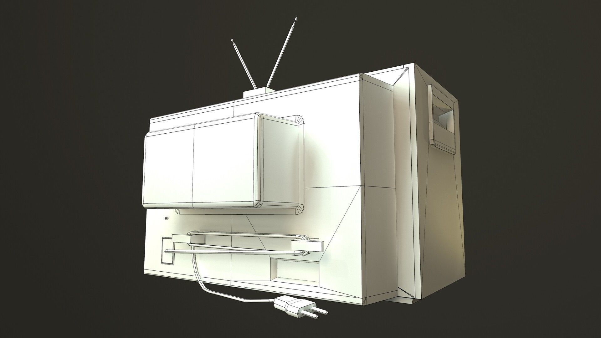 SONY Trinitron KV-1300E Low-Poly 3D Model Low-poly 3D model_9
