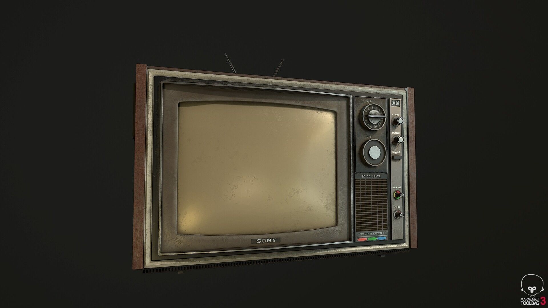 SONY Trinitron KV-1300E Low-Poly 3D Model Low-poly 3D model_2
