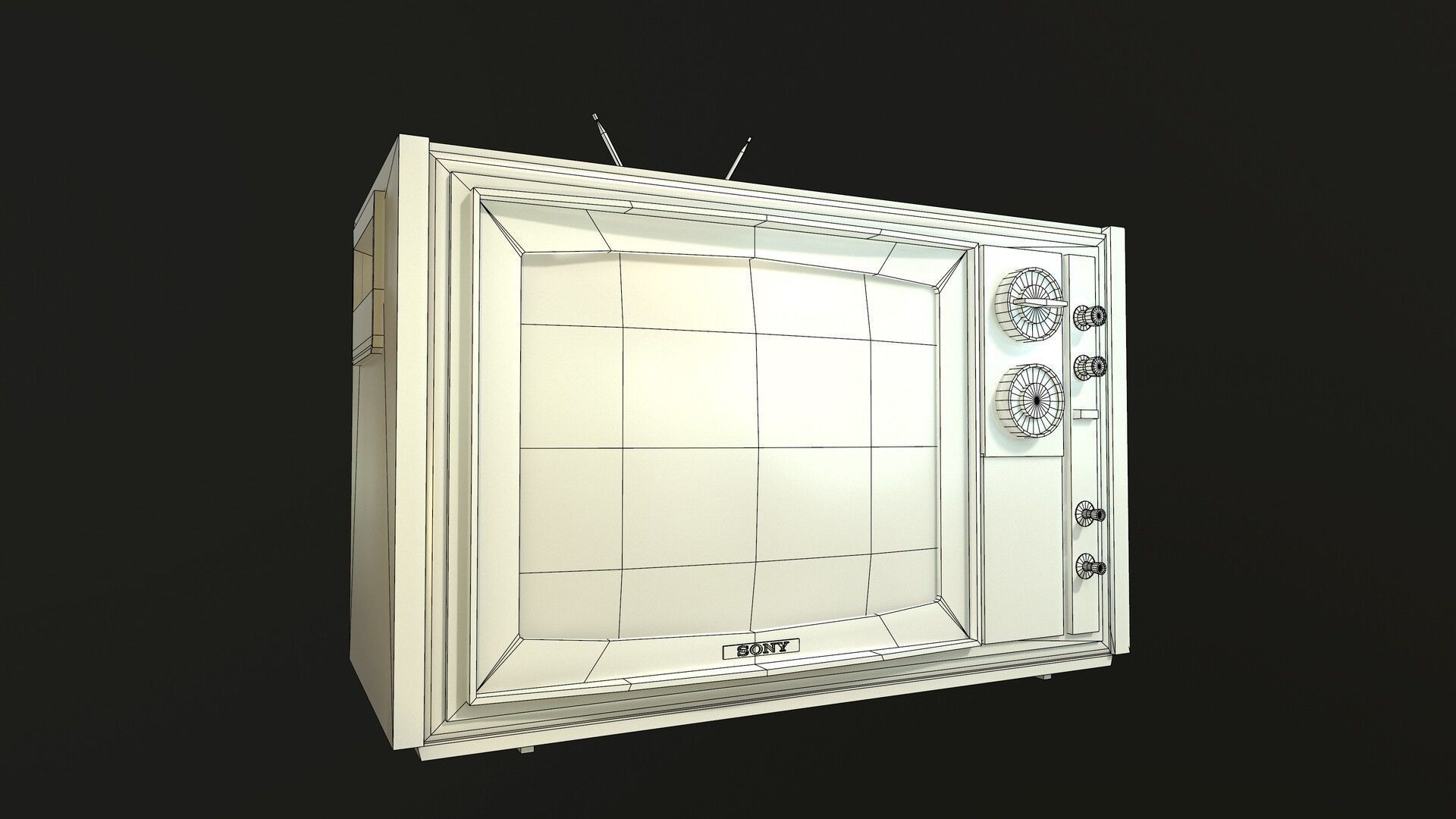 SONY Trinitron KV-1300E Low-Poly 3D Model Low-poly 3D model_8