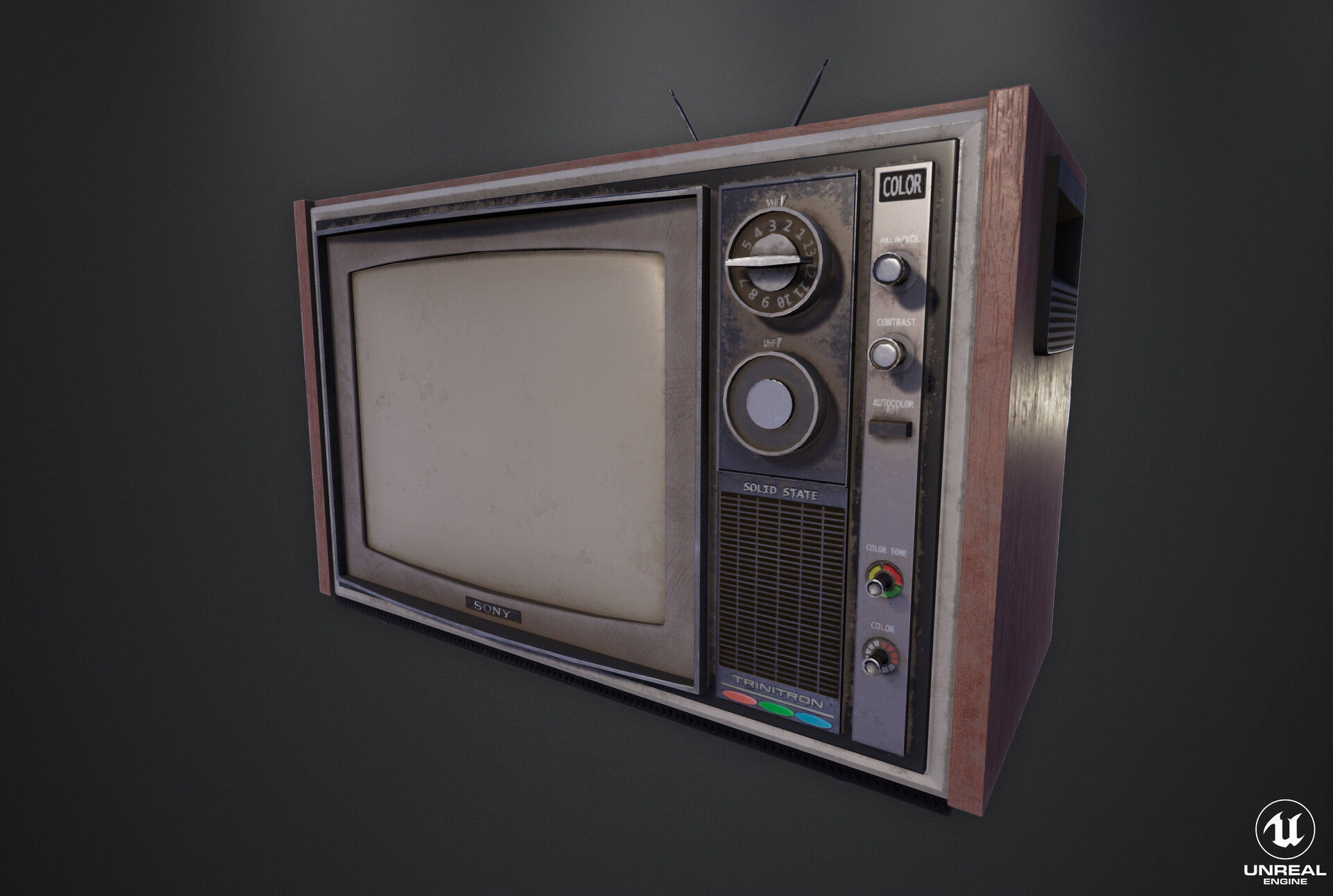 SONY Trinitron KV-1300E Low-Poly 3D Model Low-poly 3D model_6