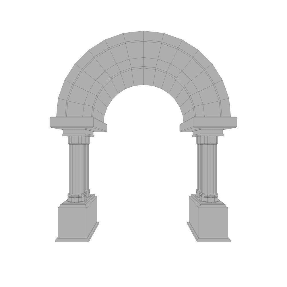 Stone Doorway - Arch Low-poly 3D model_5
