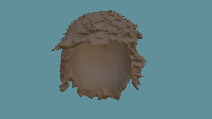 Stylized hair - short - unisex 3D model