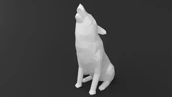 Low Poly Wolf - 3D Print Model howling