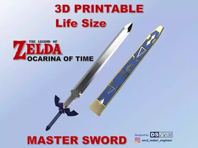 MASTER SWORD from Zelda Ocarina of Time - Life Size -  3D print model