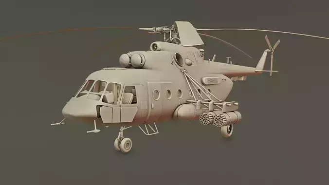 Helicopter Mi-8 AMTSH  3D print model