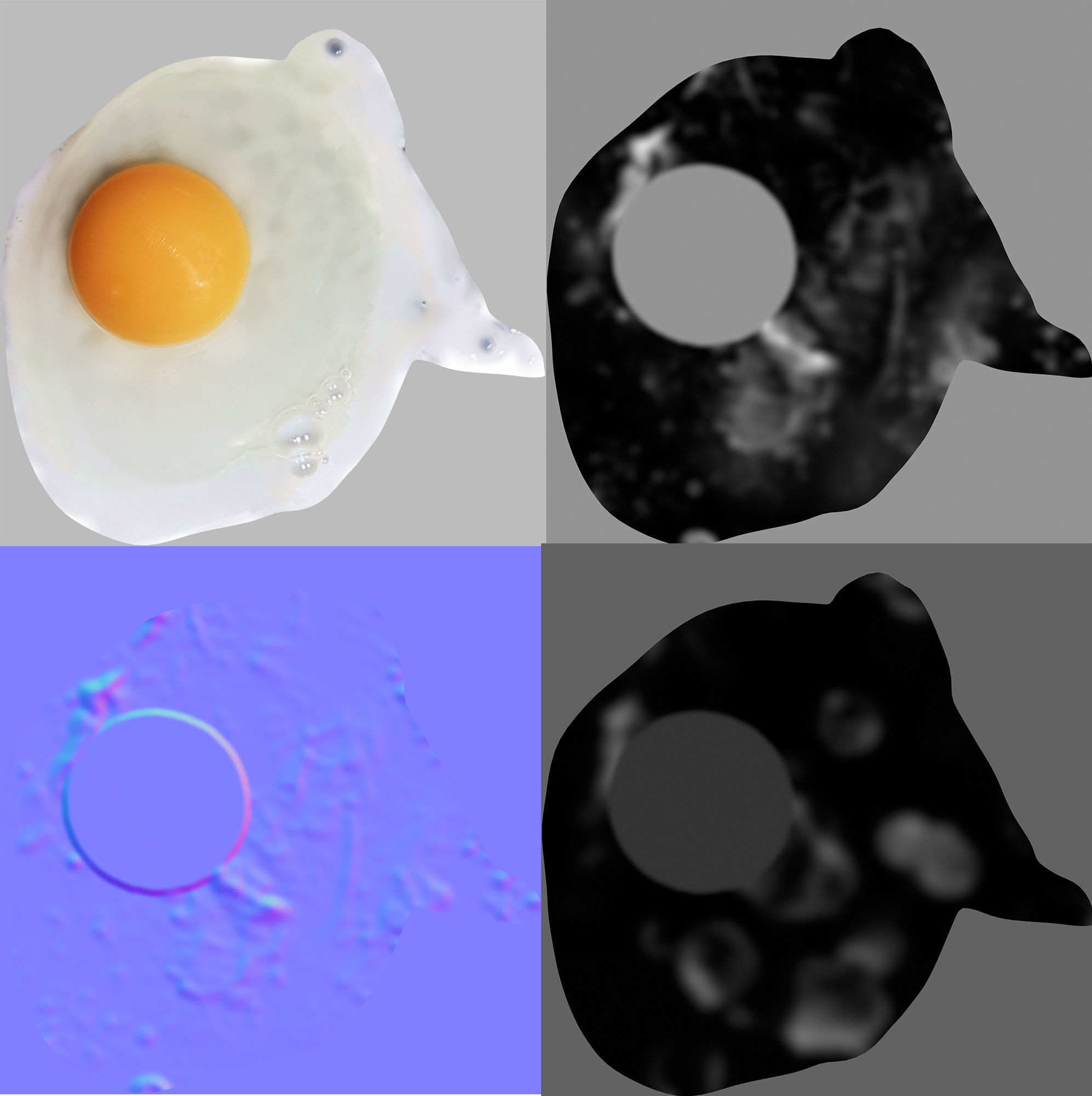 Poached Egg PBR Low-poly 3D model_6