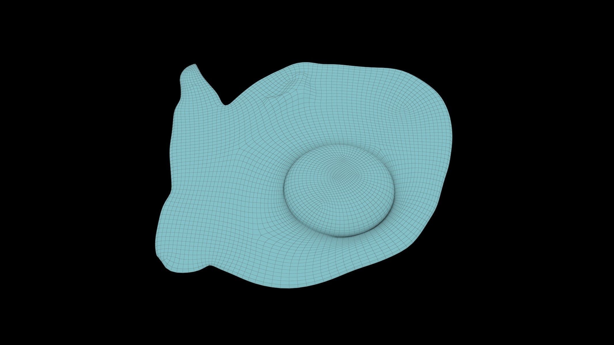 Poached Egg PBR Low-poly 3D model_5