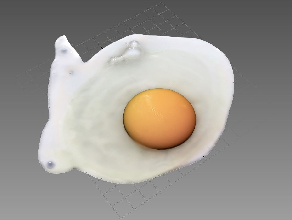 Poached Egg PBR Low-poly 3D model_4