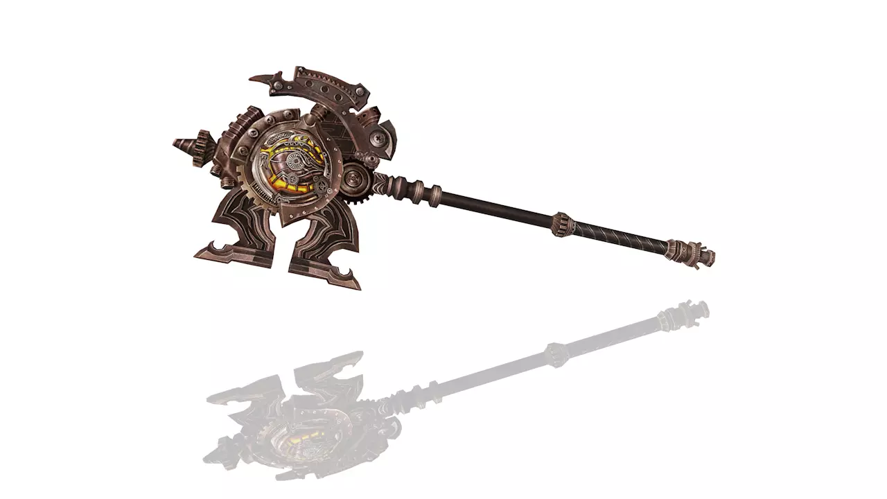 Steampunk Axe 3D model_0