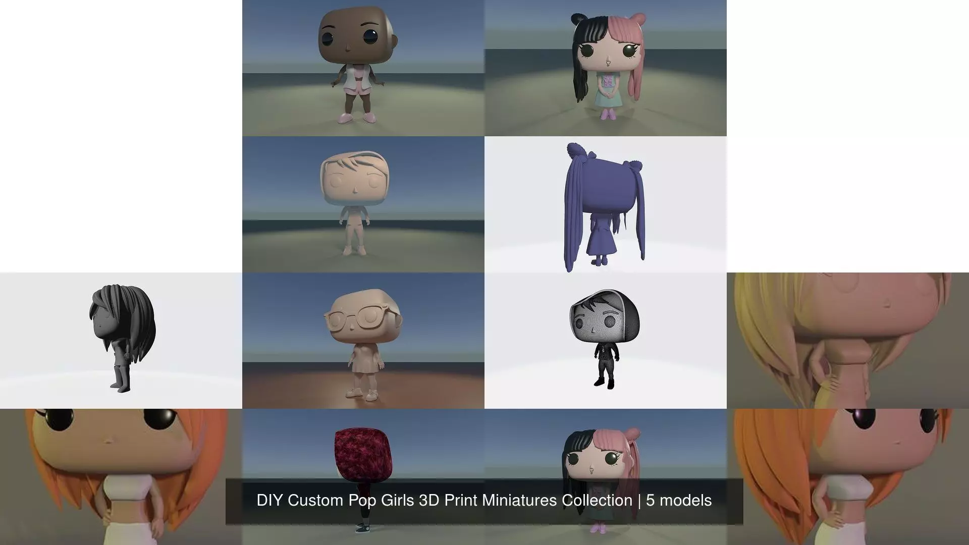 DIY Custom Pop Girls 3D Print Miniatures Collection _0
