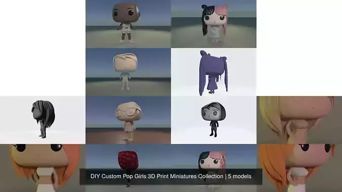 DIY Custom Pop Girls 3D Print Miniatures Collection 