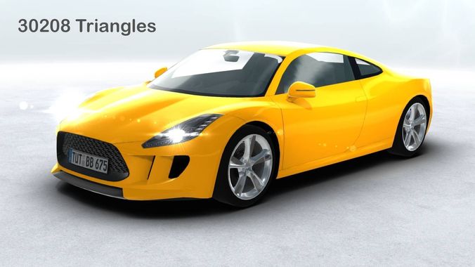 Generic Sports Car Realtime Low-poly 3D model