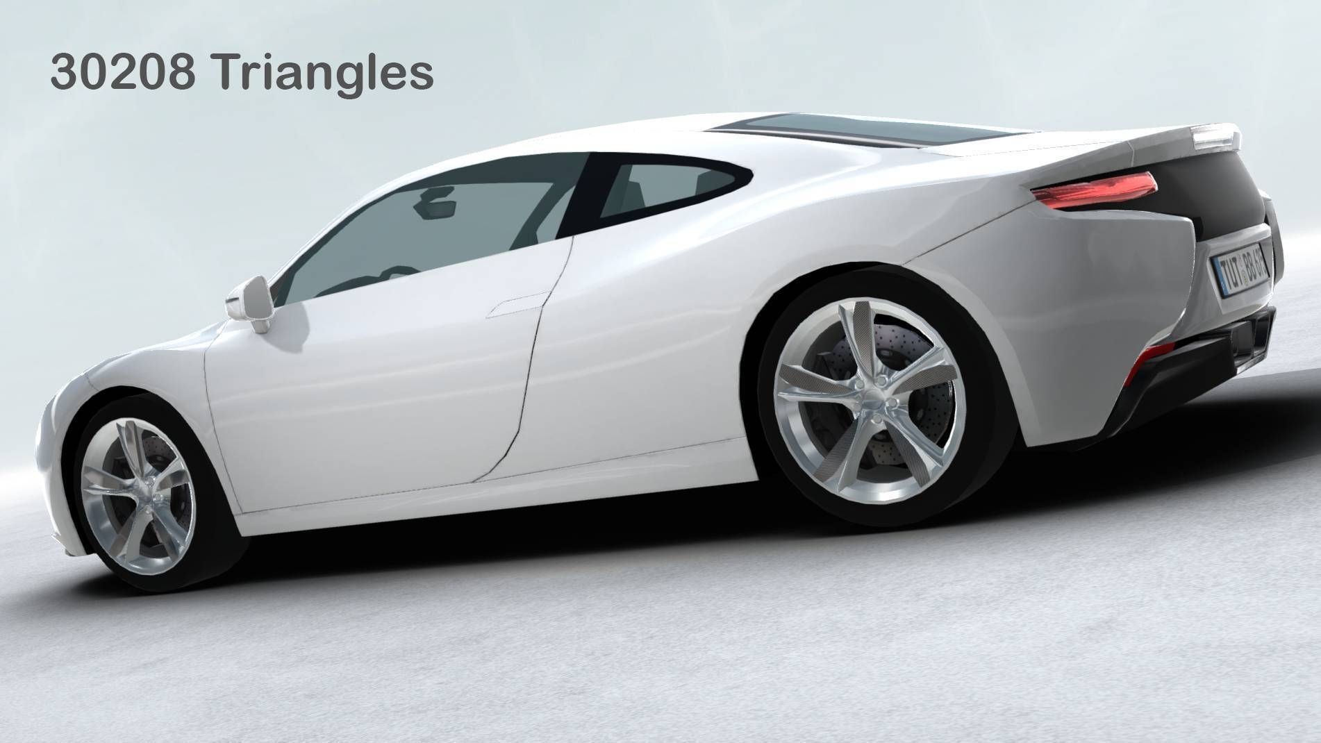 Generic Sports Car Realtime Low-poly 3D model_2